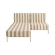 OVIALA - Salon de jardin bas modulable rayé 2 places beige - Patio - vignette