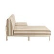 OVIALA - Salon de jardin bas modulable rayé 2 places beige - Patio - vignette