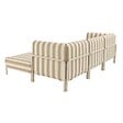 OVIALA - Salon de jardin bas modulable rayé 4 places beige - Patio - vignette