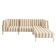 OVIALA - Salon de jardin bas modulable rayé 4 places beige - Patio - vignette