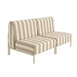 OVIALA - Salon de jardin bas modulable rayé 2 places beige - Patio - vignette