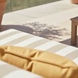OVIALA - Salon de jardin bas modulable rayé 2 places beige - Patio - vignette