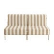 OVIALA - Salon de jardin bas modulable rayé 2 places beige - Patio - vignette