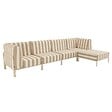 OVIALA - Salon de jardin bas modulable rayé 5 places beige - Patio - vignette