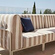 OVIALA - Salon de jardin bas modulable rayé 5 places beige - Patio - vignette