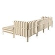 OVIALA - Salon de jardin bas modulable rayé 5 places beige - Patio - vignette