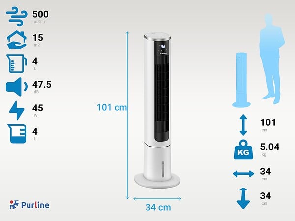 PURLINE - Refroidisseur évaporatif à tour numérique avec ouverture par le haut - large