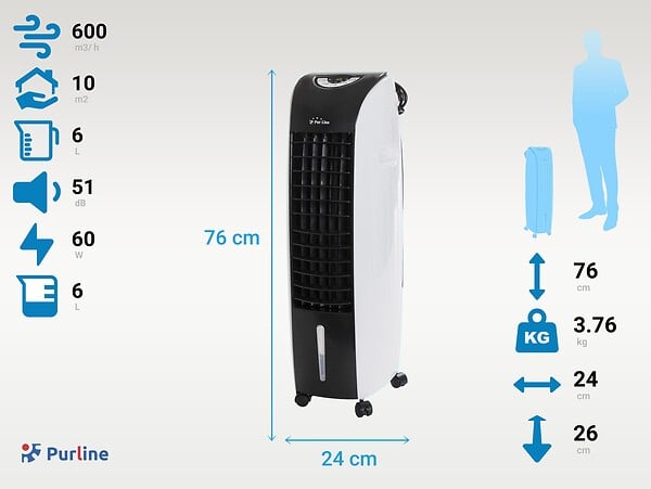 PURLINE - Rafraichisseur d'air par évaporation électronique à débit élevé - large