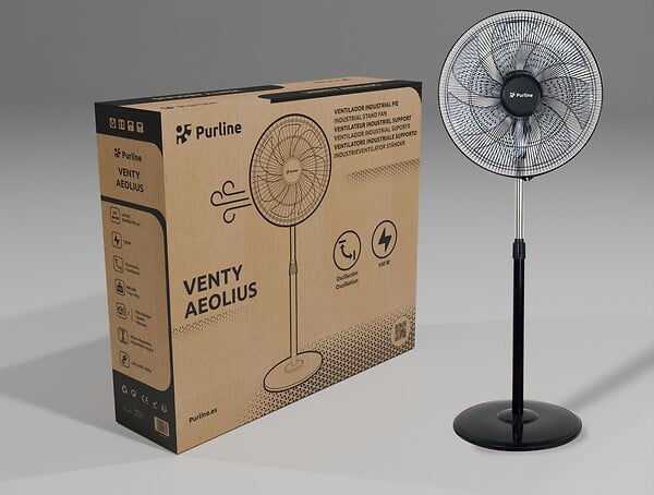 PURLINE - Ventilateur de sol industriel 100W avec 7 pales - large