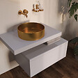 SWISS AQUA TECHNOLOGIES - Swiss Aqua Technologies Vasque à poser 38 x 38 x 11 cm Aurum doré brossé en acier inoxydable avec bonde incluse sans trop-plein (SATAUR3838BG) - vignette
