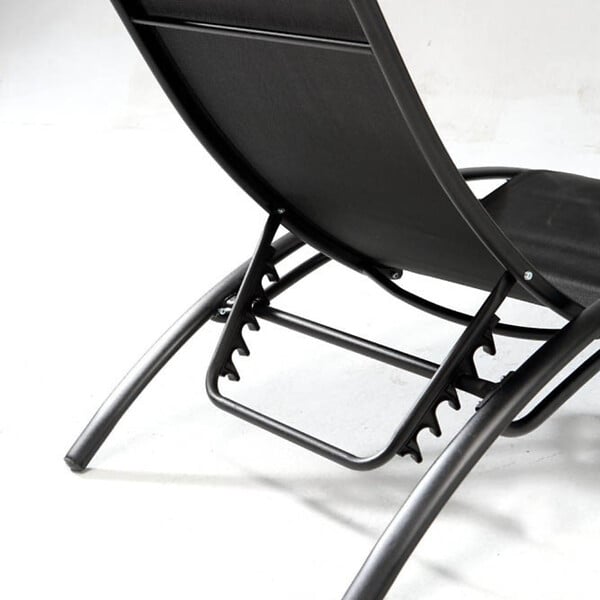 CONCEPT USINE - Transat ajustable et empilable avec pieds en acier noir LIMEA - large
