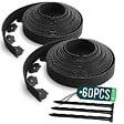 VOUNOT - Bordure de jardin plastique flexible 20m avec piquets noir - vignette