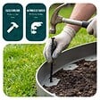 VOUNOT - Bordure de jardin plastique flexible 20m avec piquets gris - vignette