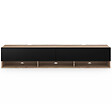 ID MARKET - Meuble TV 180 cm suspendu ELIO 2 portes avec étagère bois et noir - vignette