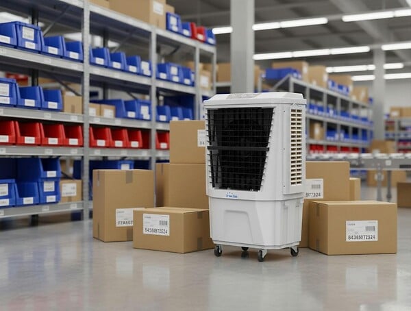 PURLINE - Rafraichisseur d'air par évaporation à débit élevé minuterie et 3 vitesses - large
