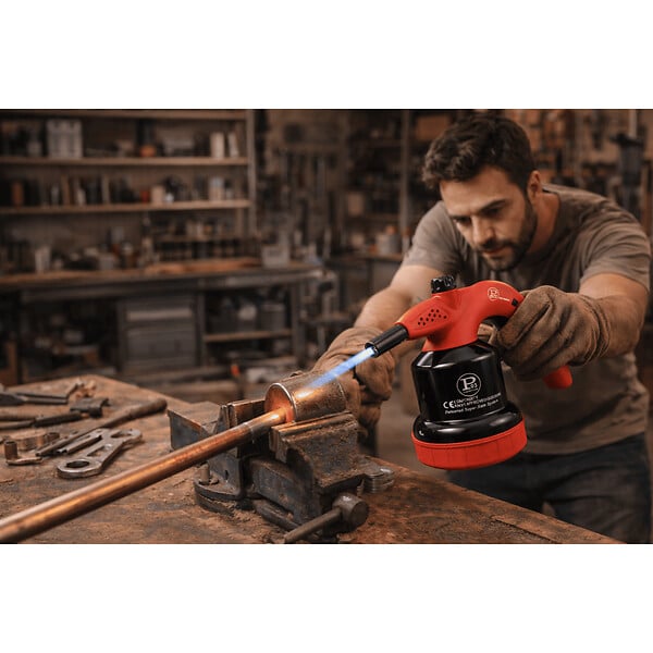 PROWELTEK - Lampe à souder à gaz 1350°C avec Système de gachette Breveté - Allumage Auto Sécurisé, Cartouche gaz 190g - large