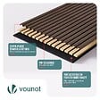 VOUNOT - Lot de 4 panneaux acoustiques muraux Tasseaux en bois MDF avec feutre noir 120x60x2.1cm chene foncé - vignette