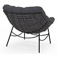 ID MARKET - Fauteuil de jardin relax LOA effet rotin gris et coussin gris - vignette