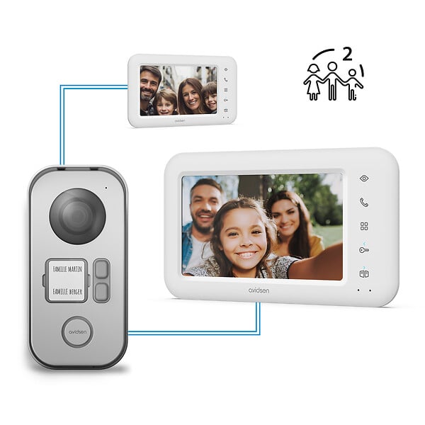 AVIDSEN - Visiophone filaire - compatible 2 familles avec double commande - Elia 2 Families - Avidsen - 112303 - large