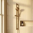 ESSEBAGNO - Luisa ensemble barre de douche cuivre brossé 3 pièces - vignette