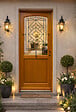 GD MENUISERIES - Porte d'entrée Bois Vitrage Transparent, EliotH H215 x L90 cm Côte Tableau p.Gauche (Poignée, Barillet ref 010403FP) - vignette