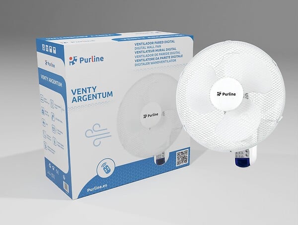 PURLINE - Ventilateur mural numérique avec commande - large