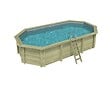 ALTANKA - Piscine hors sol en bois NEMO 7.3 x 3.97 - H.1.45 m, gris clair, fixations à visser - BAS7305OSPL2 - vignette