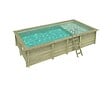 ALTANKA - Piscine hors sol en bois AQUA 7 x 3.75 - H.1.45 m avec plage, sable, fixations à sceller - BAS7308OSPI3+PLA308 - vignette