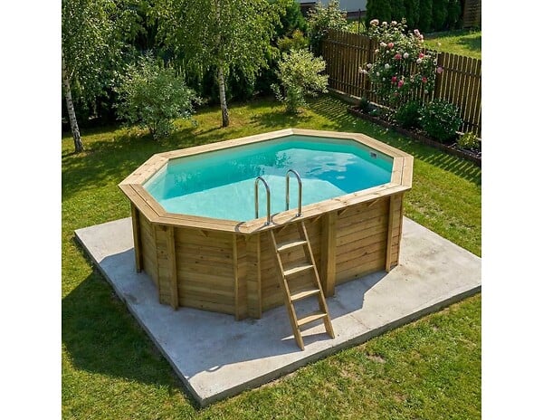ALTANKA - Piscine hors sol en bois NEMO 4.3 x 3 - H.1.31 m, sable, fixations à sceller - BAS7303OSPI3 - large