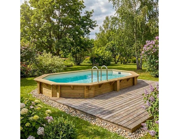 ALTANKA - Piscine hors sol en bois NEMO 4.3 x 3 - H.1.31 m, sable, fixations à sceller - BAS7303OSPI3 - large