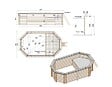 ALTANKA - Piscine hors sol en bois NEMO 5.79 x 3.49 - H.1.45 m avec plage, bleu pâle, fixations à sceller - BAS7304OSPI+PLA304 - vignette