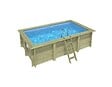 ALTANKA - Piscine hors sol en bois AQUA 4.65 x 2.85 - H.1.24 m, bleu pâle, fixations à visser - BAS7306OSPL - vignette