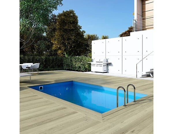 ALTANKA - Piscine hors sol en bois AQUA 4.65 x 2.85 - H.1.24 m, bleu pâle, fixations à visser - BAS7306OSPL - large