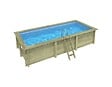 ALTANKA - Piscine hors sol en bois AQUA 6.1 x 2.85 - H.1.31 m, bleu pâle, fixations à visser - BAS7307OSPL - vignette