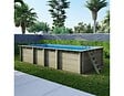 ALTANKA - Piscine hors sol en bois AQUA 7 x 3.75 - H.1.45 m, bleu pâle, fixations à visser - BAS7308OSPL - vignette