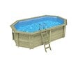ALTANKA - Piscine hors sol en bois NEMO 5.79 x 3.49 - H.1.45 m, bleu pâle, cadre en métal - sans dalle - BAS7304OSPU - vignette