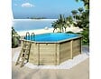ALTANKA - Piscine hors sol en bois NEMO 5.79 x 3.49 - H.1.45 m, bleu pâle, cadre en métal - sans dalle - BAS7304OSPU - vignette