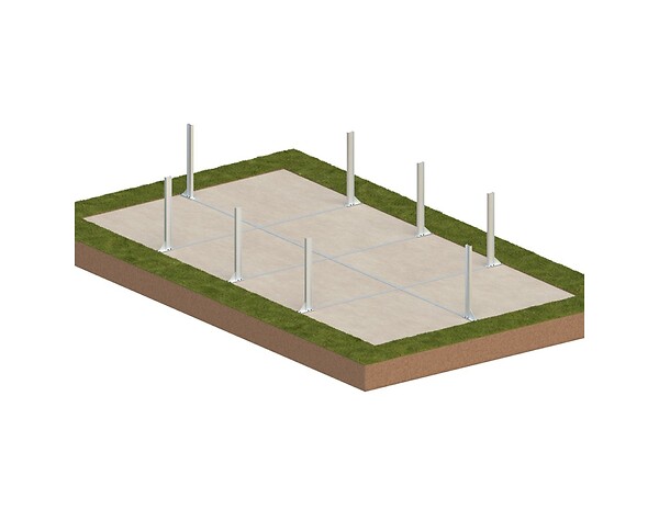 ALTANKA - Piscine hors sol en bois AQUA 8.5 x 4.35 - H.1.45 m avec plage, gris clair, cadre en métal - sans dalle - BAS7309OSPU2+PLA309 - large