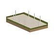 ALTANKA - Piscine hors sol en bois AQUA 8.5 x 4.35 - H.1.45 m avec plage, gris clair, cadre en métal - sans dalle - BAS7309OSPU2+PLA309 - vignette