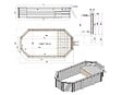 ALTANKA - Piscine hors sol en bois NEMO 7.3 x 3.97 - H.1.45 m avec plage, gris clair, fixations à sceller - BAS7305OSPI2+PLA305 - vignette