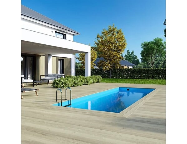 ALTANKA - Piscine hors sol en bois AQUA 6.1 x 2.85 - H.1.31 m, bleu pâle, cadre en métal - sans dalle - BAS7307OSPU - large