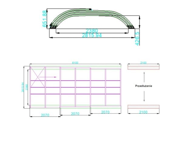 ALTANKA - Abri de piscine Horizon - 6.1x2.38 m - polycarbonate massif 3 mm - pour piscine BAS7306 - ECO336 - large