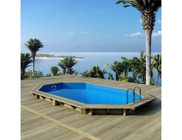 ALTANKA - Piscine hors sol en bois NEMO 4.3 x 3 - H.1.18 m, bleu pâle, cadre en métal - sans dalle - BAS7302OSPU - large