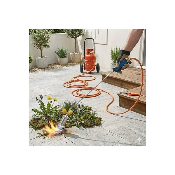 KEMPER - Desherbeur thermique + Chariot à roues pour bouteille gaz + Allume gaz + Détendeur Gaz Bruleur 60mm Tuyau 5m Désherbage KEMPER - large