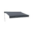 HAPPY GARDEN - Store banne SAULE 2,95 × 2,5m avec semi-coffre - Toile anthracite et structure grise - vignette