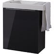 GODART - Meuble gris anthracite Solo avec lave-mains et porte serviette intégré pour Robinet à gauche - Poignée noire - vignette