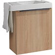 GODART - Meuble décor chêne oak Solo avec lave-mains et porte serviette intégré pour Robinet à droite - poignée noire - vignette