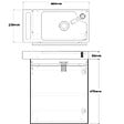 GODART - Meuble décor chêne oak Solo avec lave-mains et porte serviette intégré pour Robinet à droite - poignée noire - vignette