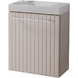 GODART - Meuble lave-mains Strié Beige cachemire pour robinet à gauche Solo - vignette