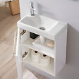 GODART - Pack lave-mains Blanc Strié - Mitigeur à gauche - L.42.5 X H. 52.5 cm - Hamac 2 - vignette
